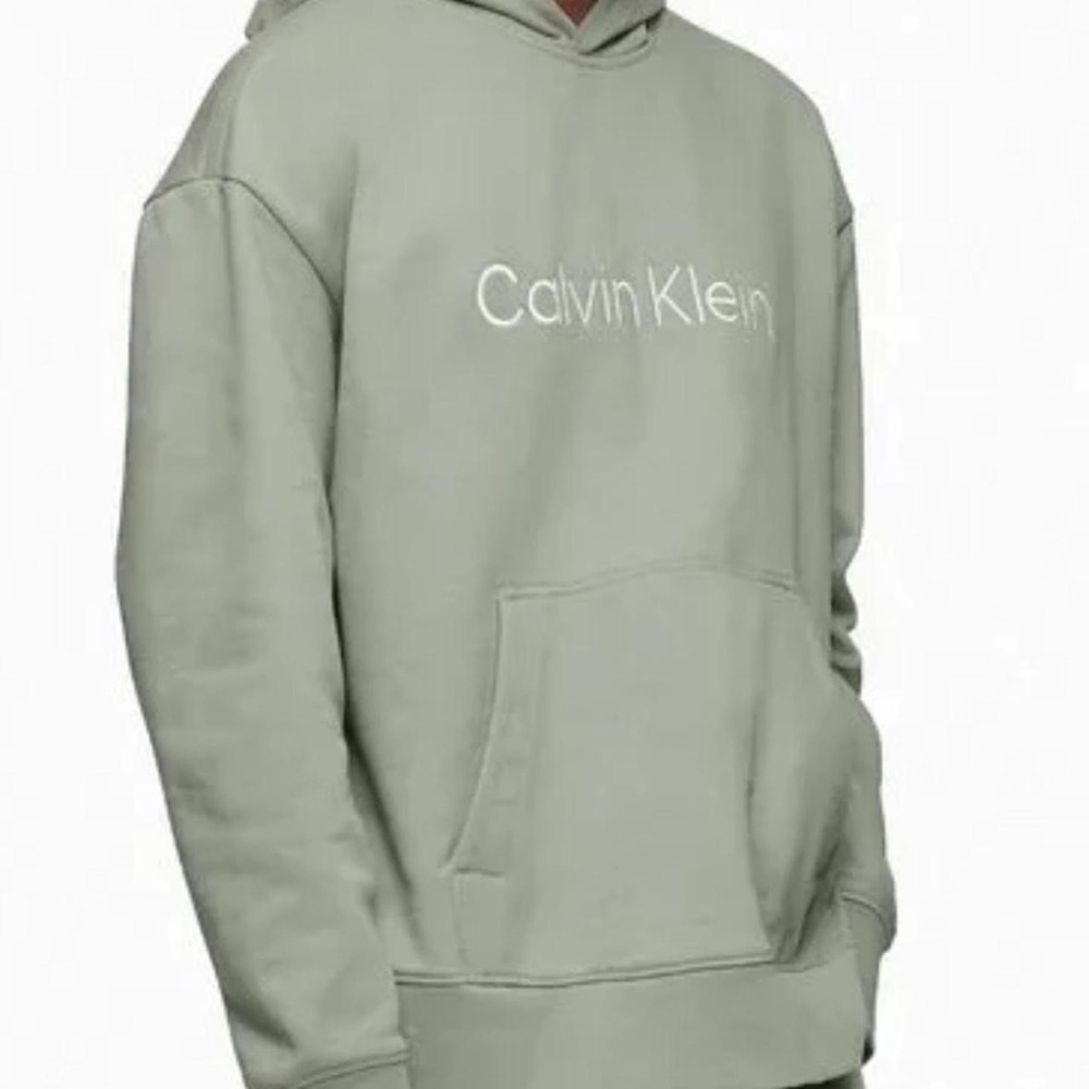 Sage green Calvin Klein embroidered hoodie